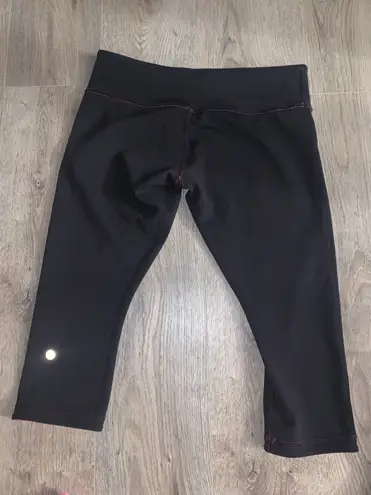 Lululemon Reversible Wunder Under Crop Leggings Pink/Black Size 10