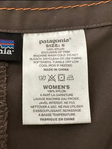 Patagonia Woman's Tech Fishing/Hiking Pull On Skort/Skirt Brown, Sz 6.