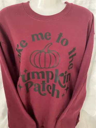 Take Me To the Pumpkin Patch Sweatshirt Red Size M