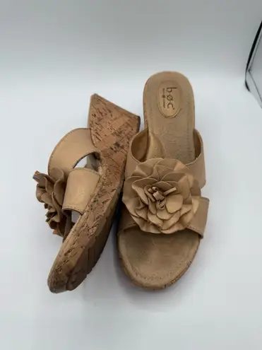 Born concept boc Beige Tan Cork Wedges Size 11