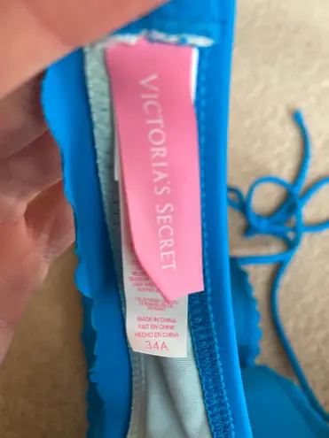 Victoria's Secret Victoria Secrets Blue Adjustable Bandeau Swim Top