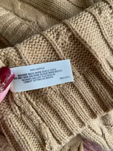 I Heart Ronson Women’s Short Sleeve Crew Neck Knit Polo Sweater Camel Dress Sz L