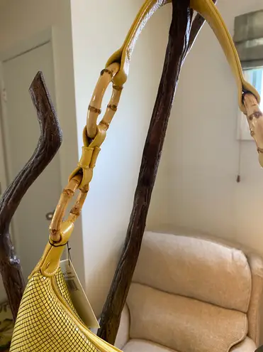 Whiting & Davis Vintage Mesh Purse yellow matte NWT