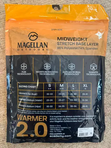 Magellan outdoors Magellan NWT Outdoors Midweight Base Layer in Black 