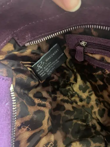 B Makowsky Vintage Leather Purple Sparkle Deadstock Purse