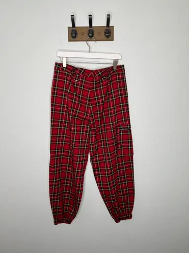 Hot Topic Red Plaid Jogger Pants