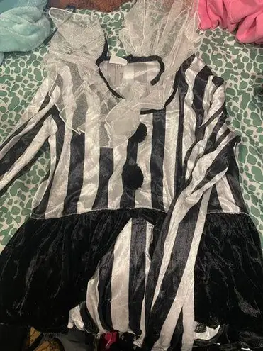 Party City Halloween Stripe Clown Costume