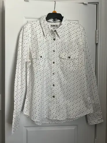 Rank 45 White Long Sleeve Button Up