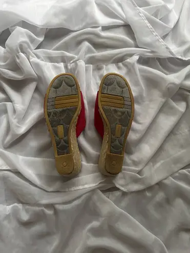 White Stag Stripped Open Toe Wedge Sandals