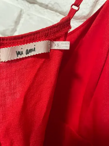 Red Jumpsuit With Keyhole Tie In The Front Size Extra Small