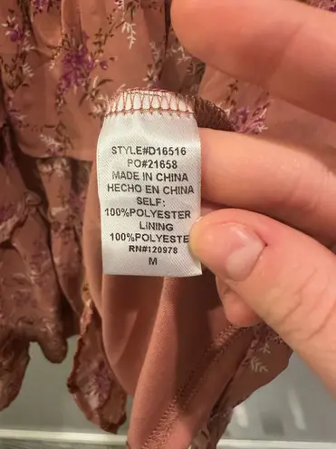 Entro  Ditsy Floral Smocked Ruffle Dress