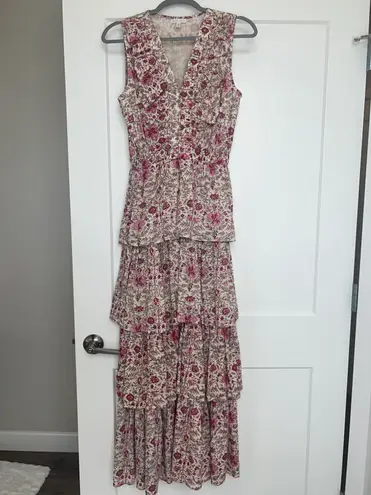 anna cate Pink Tiered Maxi Dress