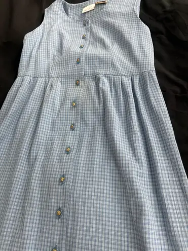 Kathie Lee Vintage Plaid Dress with Gold Buttons