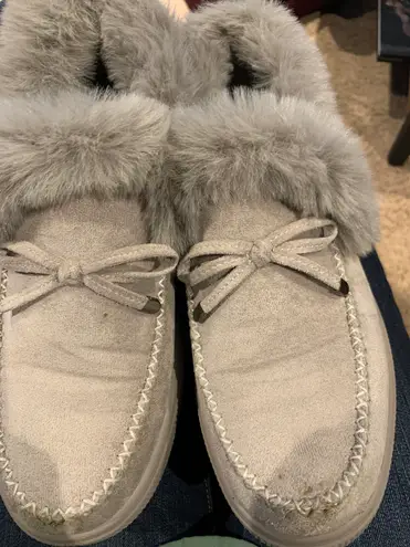 Fluffy Grey Booties Gray Size 9