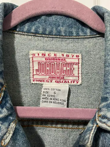 Jordache VTG 90’s Floral Embroidered Jean Jacket (Size S)