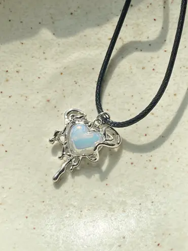 Handmade grunge street fairy y2k style heart necklace🌿✨