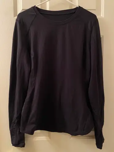 Lululemon Run: Reflect Long Sleeve Shirt Size 12 Black