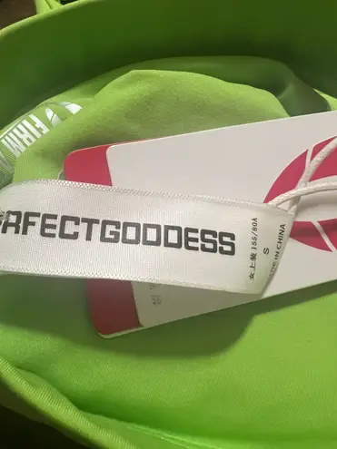 Perfect Goddess Lime Firm Ab Fitness One Shoulder Sports Bra