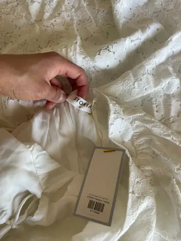 Petal and Pup White Lace Midi Dress