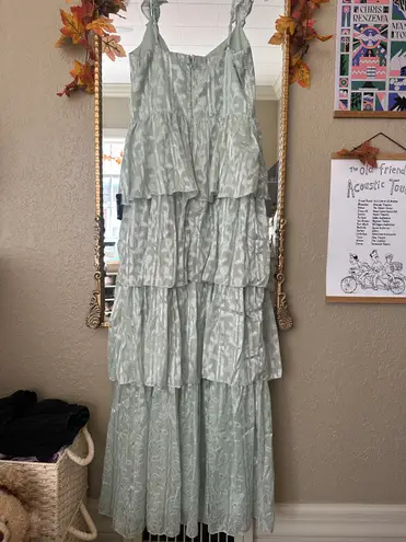 Lulus Sage Green Floral Maxi Dress