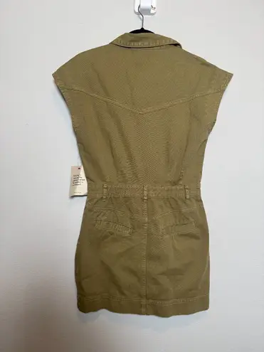 NWT Dark Green Denim Cargo Mini Dress