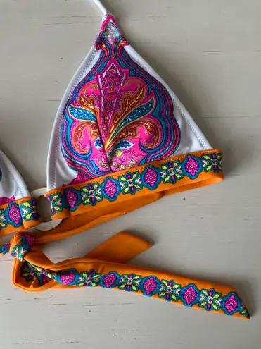 Victoria's Secret Y2k Victoria’s secret bohemian multicolor printed triangle padded bikini top