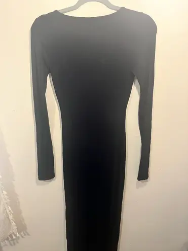 SKIMS Ribbed Long Dress Black Size M