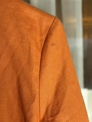 Bob Mackie Women’s Medium Orange Embroidered Front Tie Wearable Art Jacket