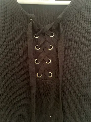 Woven Heart Tie up sweater