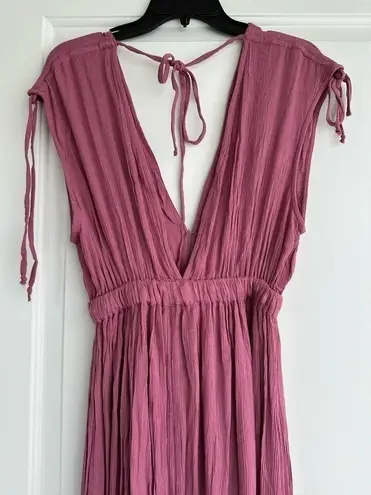 Elan Ruched Tiered Cover Up Maxi Dress X-Small PINK VIOLET 