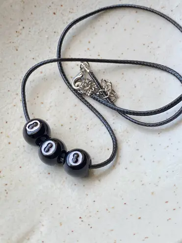 Handmade 8 ball grunge funky unisex necklace🎲8️⃣🖤