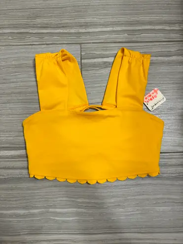 Free People Movement NWT Free People FP Movement Mango Orange ‘Suns Out’ Scallop Cami- Size Small