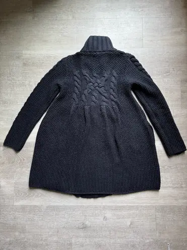 Max Mara Sportsmax Made In Italy Virgin Wool Chunky Knit Funnel Neck Cardigan S