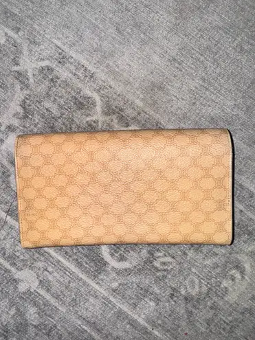 CELINE Vintage Macadam long wallet in beige canvas & leather