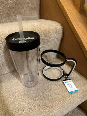 Tervis Clear 24oz tumbler with lid, straw, and handle Black