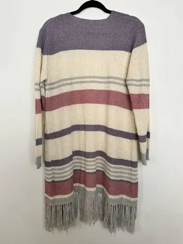 Blue B Collection Cozy Multi Colored Striped Cardigan Size M