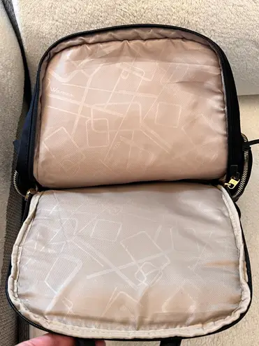 Black Nylon Backpack with Gold Hardware