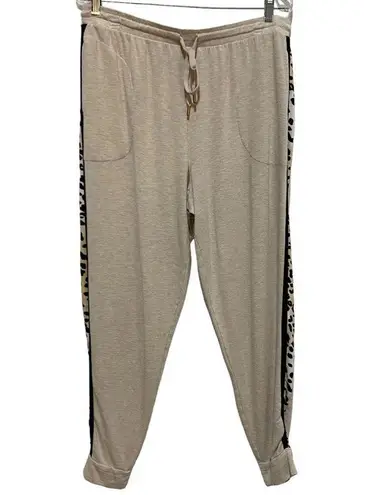 Sofia Vergara  Intimates Jogger Pants Loungewear Soft Modal Size Large Tan Pocket