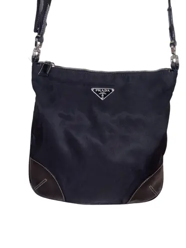 Prada Black Nylon Tessuto Messenger Crossbody Bag