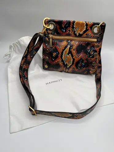 Hammit Tony Small Leather Crossbody Botanical Snake EUC