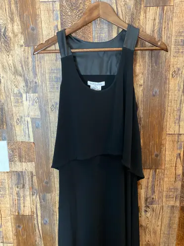 BCBGeneration Black Racerback Maxi Gown Dress STRETCH Faux Leather Medium