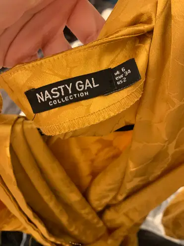 Nasty Gal Gold Floral Dress