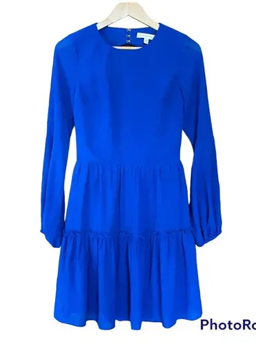 Dress the Population Paola Dress Open Back Long Sleeve Blue Size Small NEW