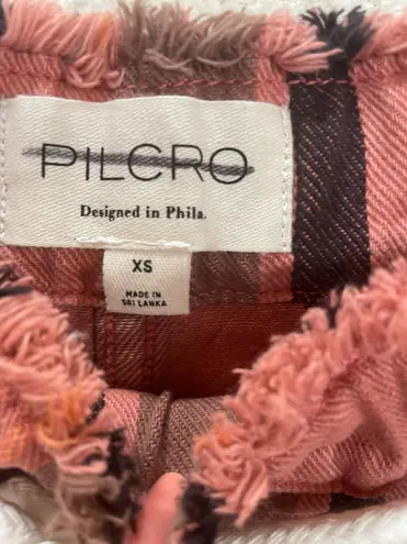 New Pilcro by Anthropologie Cropped wide Leg jean Shorts Size Xs Pink