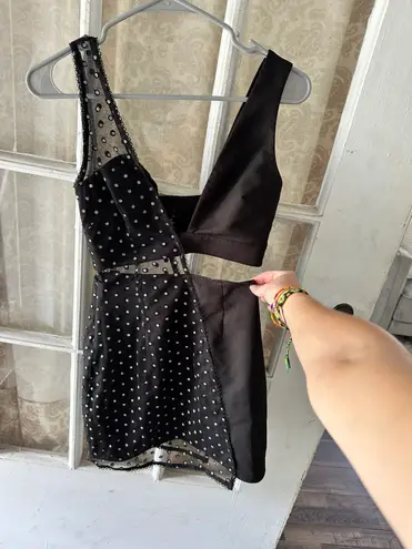 H:ours Laeticia Mini Dress in Silver Dots XXS