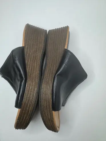 BOC Born Concept Black Faux Leather Slide Sandals Size 10M