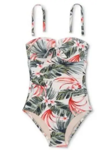 Kona Sol ™ Pique Bandeau High Coverage One Piece Swimsuit Tropical Size Small