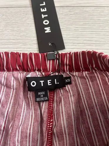 Motel NWT Lirura Casual Trouser In Maroon Stripe