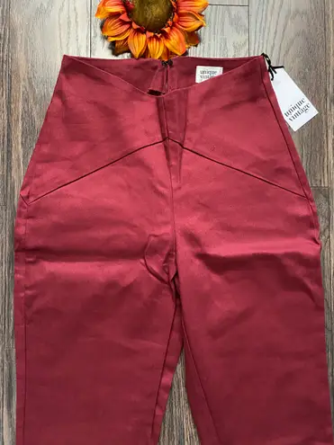 Unique Vintage Burgundy V-Waist Crop Pants NWT | MEDIUM |
