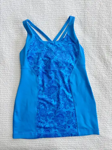 Lululemon extreme energy cornflower blue  paisley print tank top